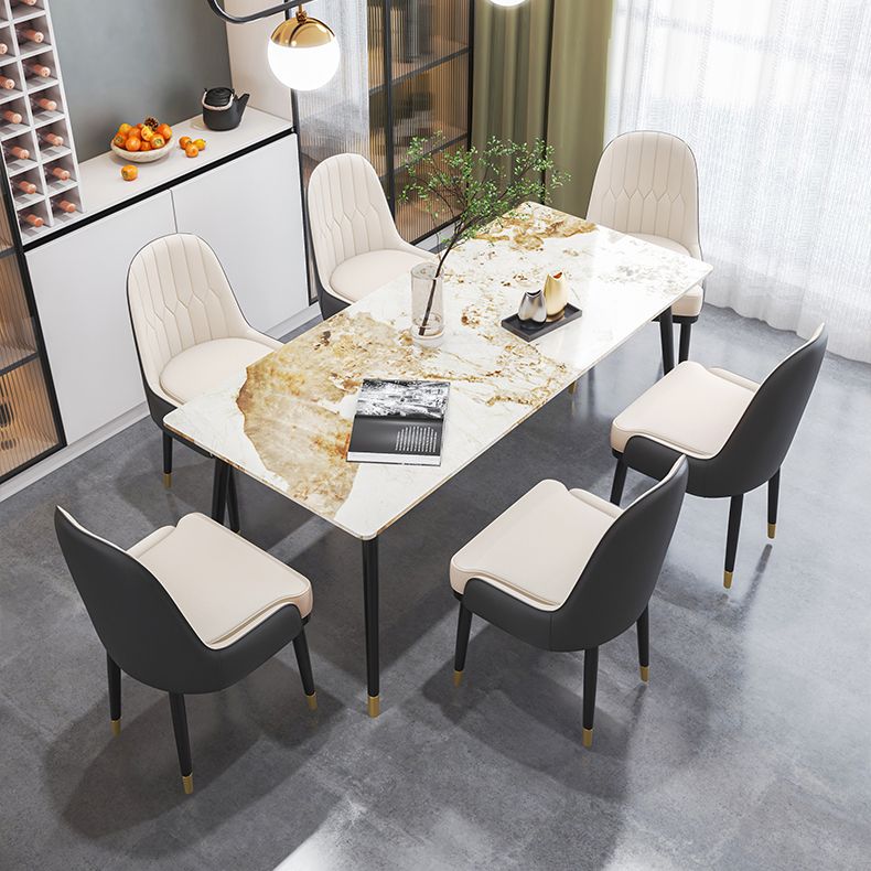 Glam Style 1/4/7 Pieces Dining Set Sintered Stone Dining Table for Home Use Clearhalo 'Dining Room Sets' 'Dining Tables & Seating' 'dining_room_set' 'furn' 'furn_dining_room_set' 'Furniture' 'furniture_dining_room_set' 'Kitchen & Dining Furniture' 'kitchen&dining_furn' 'kitchen' 1200x1200_dcff256c-3780-4e3a-86e2-960743eebcf3