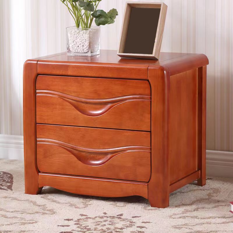 Solid Wood Nightstand Modern 2-drawer Bedside Cabinet for Living Room Clearhalo 'Bedroom Furniture' 'furn' 'furn_night_stand' 'Furniture' 'night_stand' 'Nightstands' 1200x1200_dd009854-f8b1-4200-870f-48c1106b567f