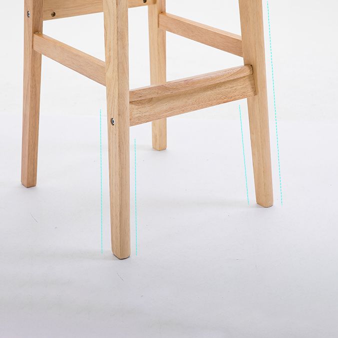 Scandinavian Oak Wood Home Stool Matte Finish Upholstered Bar Stools Clearhalo 'Bar Furniture' 'Bar Stools' 'bar_stools' 'furn' 'furn_bar_stools' 'Furniture' 'furniture_bar_stools' 'Kitchen & Dining Furniture' 1200x1200_dd01f855-7548-4931-bdf3-5e2858920176