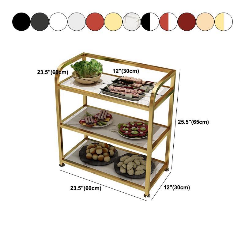 Modern 25.59"H Stationary Prep Table Metal Prep Table for Home Use Clearhalo 'furn' 'furn_kitchen_islands_carts' 'Furniture' 'Kitchen & Dining Furniture' 'Kitchen Islands & Carts' 'kitchen_islands_carts' 1200x1200_dd0230a9-a673-47b8-9a4b-66f9b9e059ef