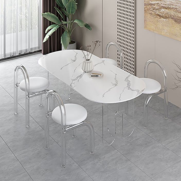 Modern 1/5 Pieces Dining Set Stone Dining Table for Dining Room Clearhalo 'Dining Room Sets' 'Dining Tables & Seating' 'dining_room_set' 'furn' 'furn_dining_room_set' 'Furniture' 'furniture_dining_room_set' 'Kitchen & Dining Furniture' 1200x1200_dd0272a3-537f-4cd1-859e-aa4fb42c8cbf