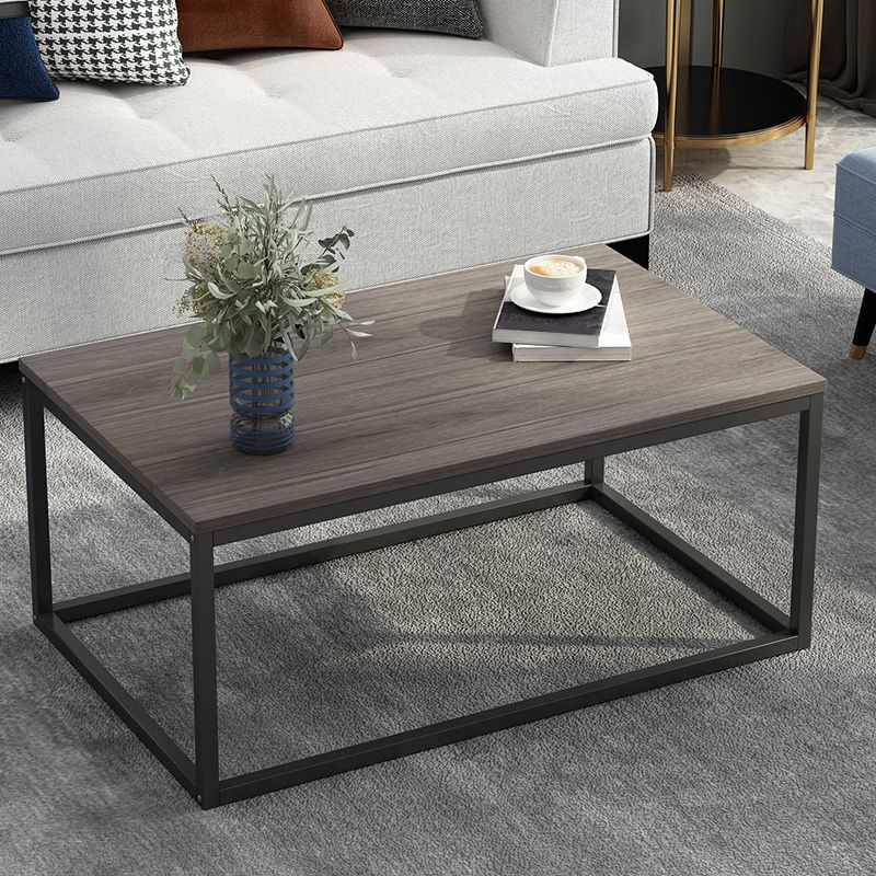 Modern Rectangular Steel Frame Coffee Table Black Cocktail Table Clearhalo 'Coffee & Accent Tables' 'Coffee Tables' 'coffee_tables' 'furn' 'furn_coffee_tables' 'Furniture' 'furniture_coffee_tables' 'Living Room Furniture' 1200x1200_dd042abb-dc22-4872-a786-f34ac6269383