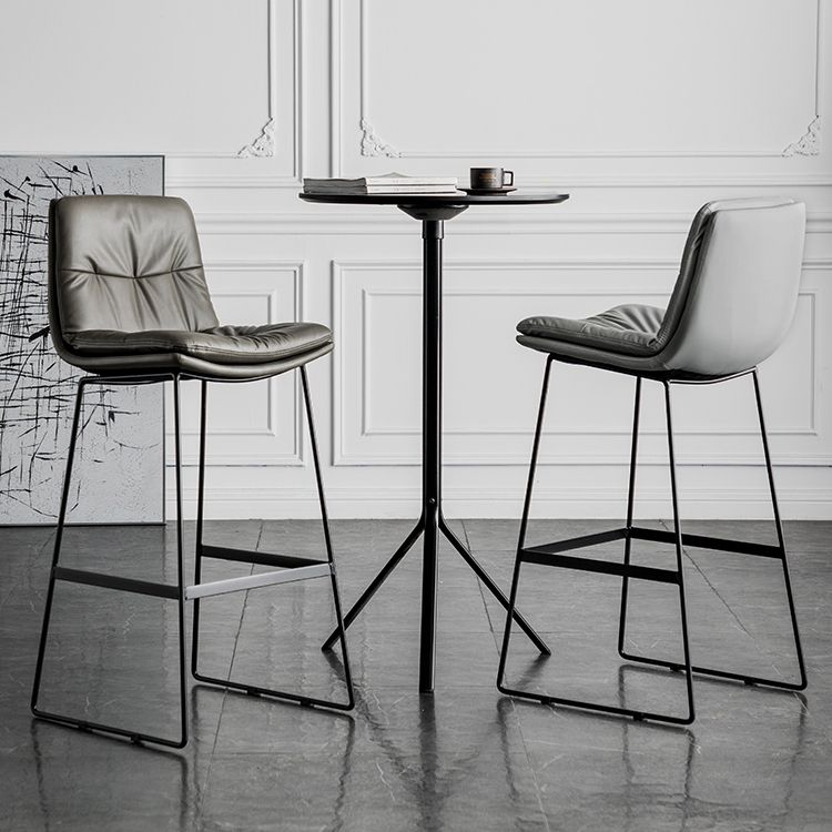 Scandinavian Low Back Coffee Shop Matte Finish Upholstered Bar Stools Clearhalo 'Bar Furniture' 'Bar Stools' 'bar_stools' 'furn' 'furn_bar_stools' 'Furniture' 'furniture_bar_stools' 'Kitchen & Dining Furniture' 1200x1200_dd04a885-c033-4b72-8dd4-3b9fa98631e4