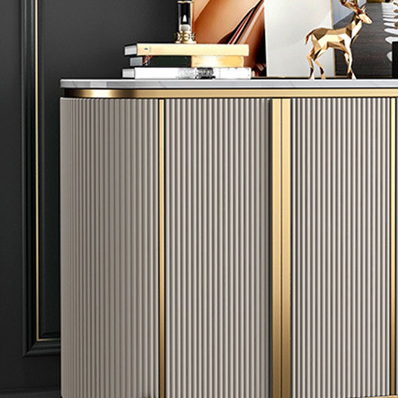 Contemporary Dining Buffet Marble Sideboard Table with Cabinets Clearhalo 'buffet_sideboard' 'Buffets & Sideboards' 'furn' 'furn_buffet_sideboard' 'Furniture' 'Kitchen & Dining Furniture' 1200x1200_dd06c49f-72e6-418f-91b4-f930f5d9499c