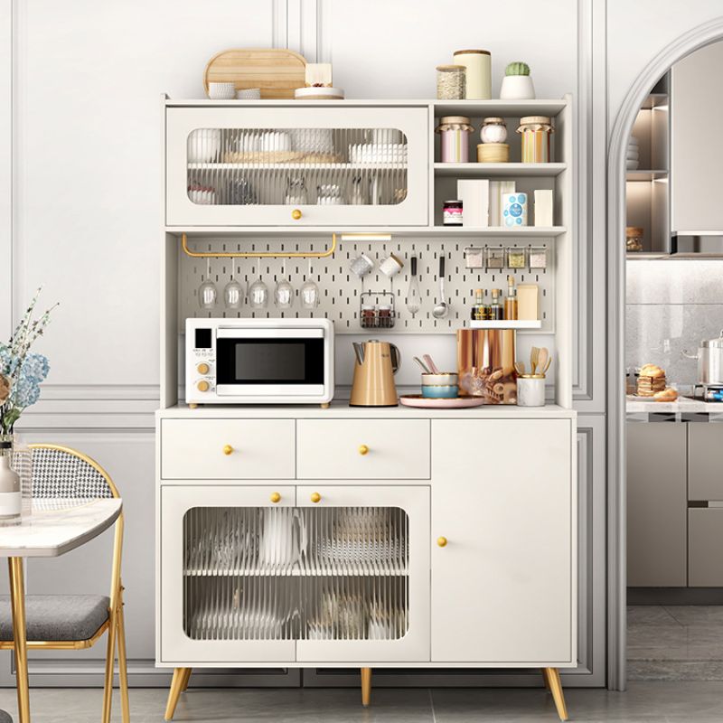 Modern Dining Hutch Faux Wood Hutch Buffet met deuren voor eetkamer