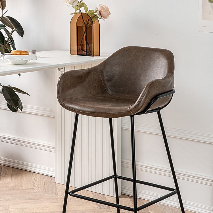 1Pcs Industrial Style Counter Stool Iron Upholstered Bristol Bar Stool with Bucket Seat Clearhalo 'Bar Furniture' 'Bar Stools' 'bar_stools' 'furniture_bar_stools' 'Kitchen & Dining Furniture' 'kitchen&dining_furn' 'kitchen' 'kitchen_furn' Furniture' 1200x1200_dd07ec6d-8356-4c35-9fa4-e1f9d07a3fa8