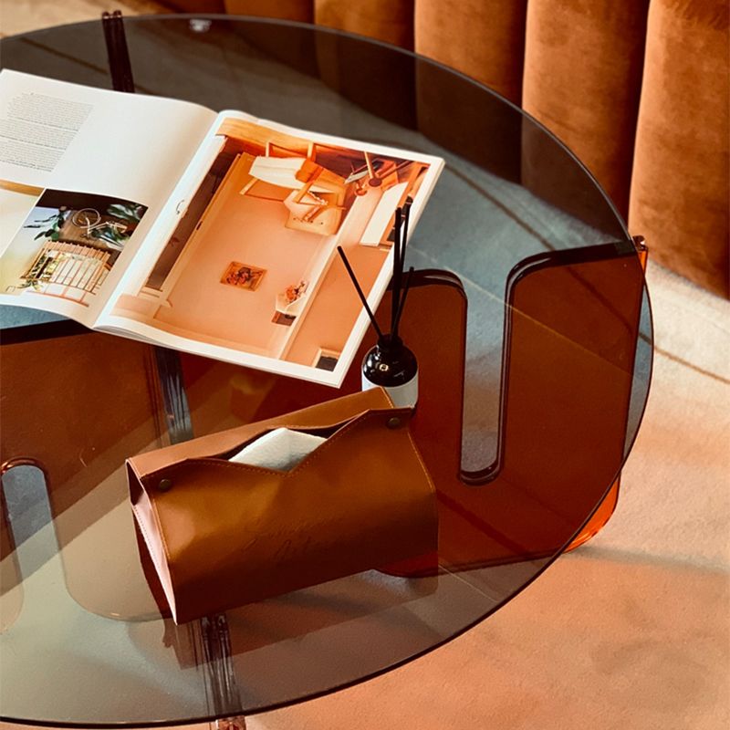 Acrylronde salontafel Duidelijke cocktailtafel voor woonkamer