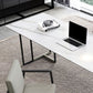 Rectangle Stone Top Office Desk escritura industrial con base de metal para la oficina