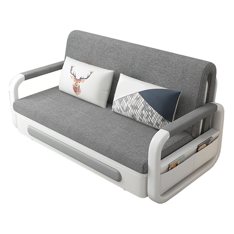 33.46" WideLinen Square Arm Sofa Bed Stain Resistant Convertible Sofa Clearhalo 'furn' 'furn_sofas' 'Furniture' 'Living Room Furniture' 'Sofa' 'sofas' 1200x1200_dd0c4725-175f-4230-aa0e-e94e9ee3b2e9