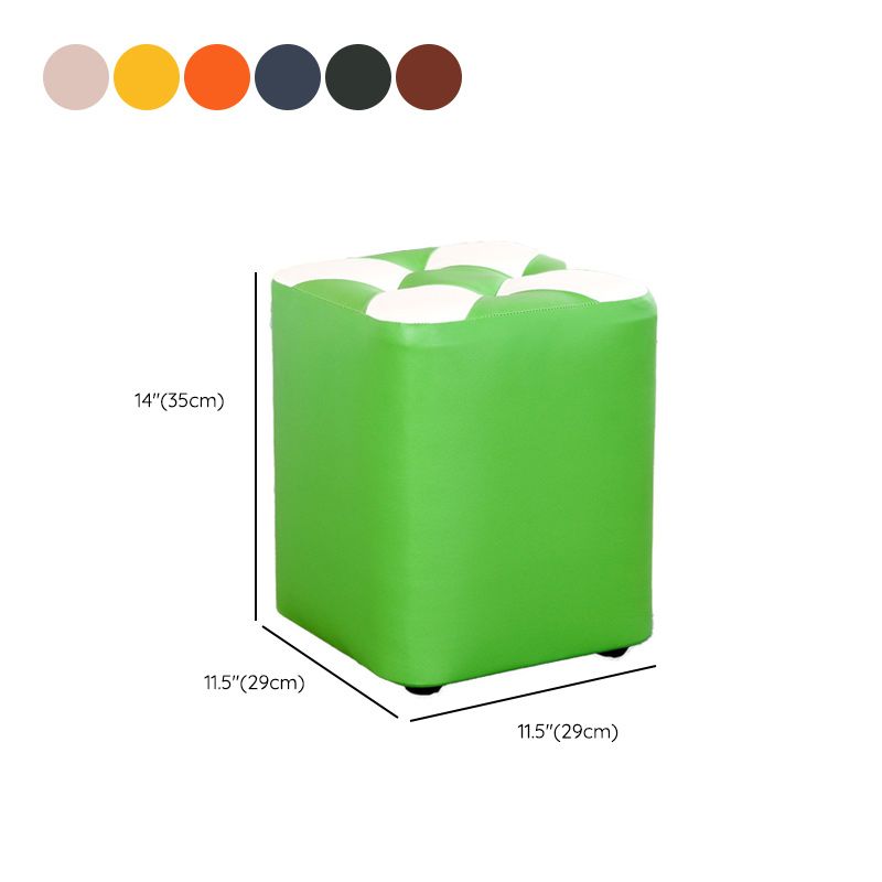 Color Panel Pouf Ottoman Stain Resistant Square Faux Leather Tufted Ottoman Clearhalo 'furn' 'furn_ottomans_poufs' 'Furniture' 'Living Room Furniture' 'Ottomans & Poufs' 'ottomans_poufs' 1200x1200_dd0c73c4-ea5f-4f85-8654-a6db0de925ce