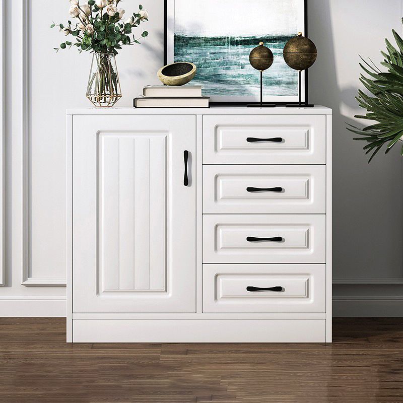 Modern Rectangle White Manufactured Wood Water Resistant Chest