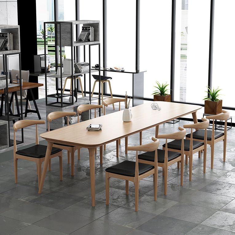 Contemporary Solid Wood Desk Natural Office Curved Writing Desk Clearhalo 'furn' 'furn_office_desk' 'Furniture' 'Office Desks' 'Office Furniture' 'office_desk' 1200x1200_dd1140ca-0a0f-457c-8215-7d3be53647c0