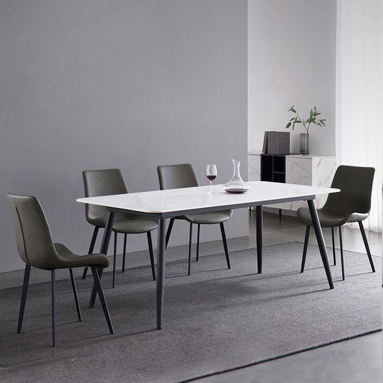 4-foot Stone Dinner Table Industrial Style Rectangle Dining Table for Home Clearhalo ' dining_table' 'Dining Tables & Seating' 'Dining Tables' 'furn' 'furn_dining_table' 'Furniture' 'furniture_dining_table' 'Kitchen & Dining Furniture' 'kitchen&dining_furn' 'kitchen' 'kitchen_dining_table' 1200x1200_dd1327d7-3ba2-448a-967f-f8a2d68e54e1