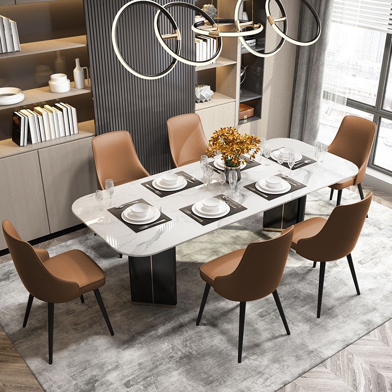 Contemporary Dining Chair Solid Back Chair with 4 Metal Legs for Home Use Clearhalo ' kitchen&dining_furn' 'Dining Chairs' 'Dining Tables & Seating' 'dining_chair' 'furn' 'furn_dining_chair' 'Furniture' 'furniture_dining_chair' 'Kitchen & Dining Furniture' 'kitchen' 1200x1200_dd13350f-2419-437a-a54f-09a0b18d51fa