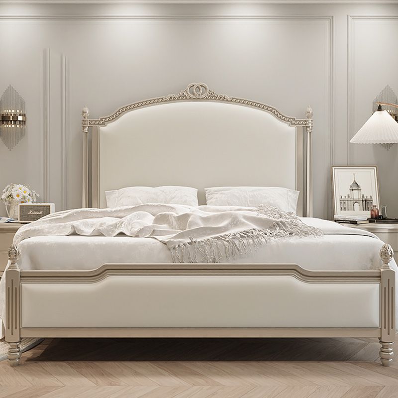 Echt lederen gestoffeerd standaardbed 63 "H paneelbed met opslag van lift omhoog