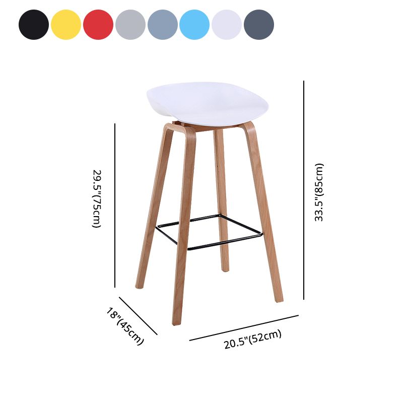 Modern Backrest Armless Counter Stool Wood Household Bar Stool with Plastic Seat Clearhalo 'Bar Furniture' 'Bar Stools' 'bar_stools' 'furn' 'furn_bar_stools' 'furniture_bar_stools' 'Kitchen & Dining Furniture' 'kitchen&dining_furn' 'kitchen' 'kitchen_furn' Furniture' 1200x1200_dd1494d2-c1c8-41b0-8ad5-2f39b322e4f2