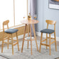 Industrial Armless Backrest Counter Stool Rubber Wood Cafe Bar Stool with Cushion