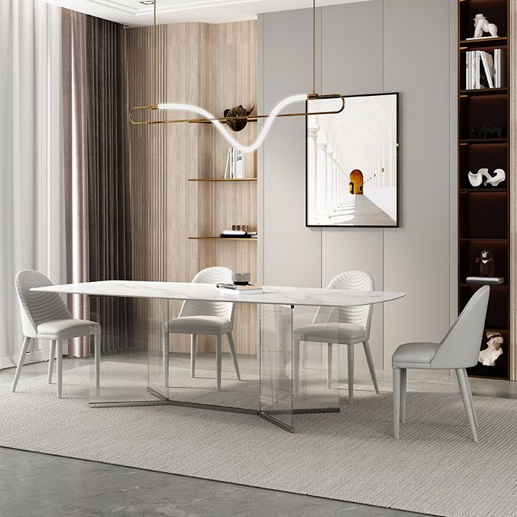 Designer Style Rectangle Dining Table Set 1/4/5 Pieces Acrylic Dining Table Clearhalo 'Dining Room Sets' 'Dining Tables & Seating' 'dining_room_set' 'furn' 'furn_dining_room_set' 'Furniture' 'Kitchen & Dining Furniture' 1200x1200_dd15f75f-ac06-4c86-aefb-cc80f63e1025