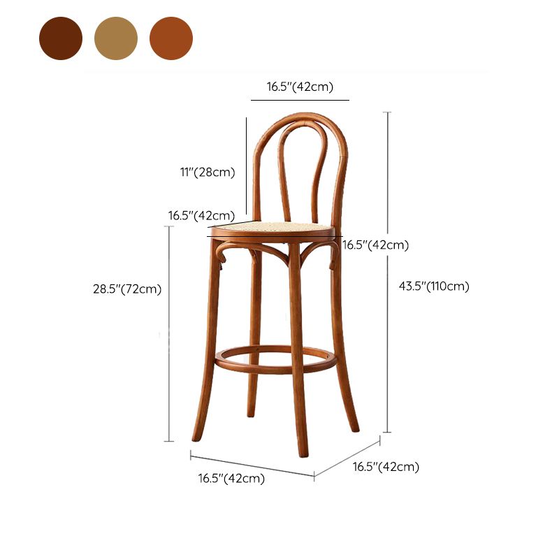 Taburete de bar de 4 patas Taburetes de madera de estilo industrial con altura de mostrador