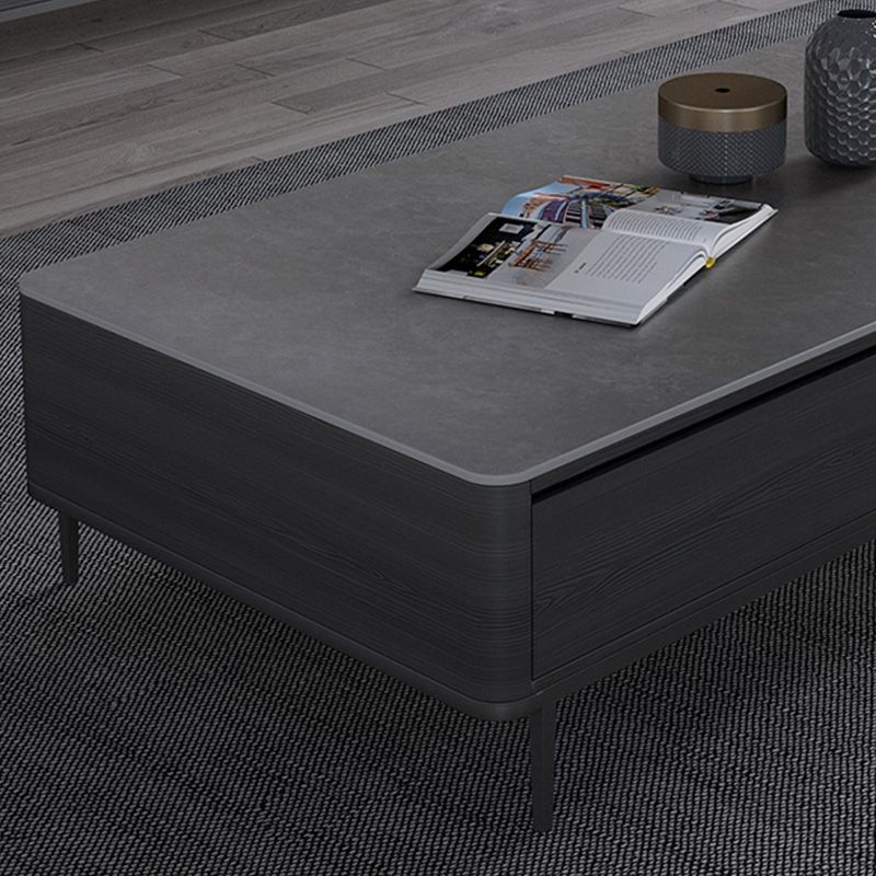 Rectangular Slate 4 Legs Coffee Table Modern 1 Single Cocktail Table with 4 Drawers Clearhalo 'Coffee & Accent Tables' 'Coffee Tables' 'coffee_tables' 'furn' 'furn_coffee_tables' 'Furniture' 'Living Room Furniture' 1200x1200_dd1b11d9-5b2d-48e3-ace7-bfebb750138c