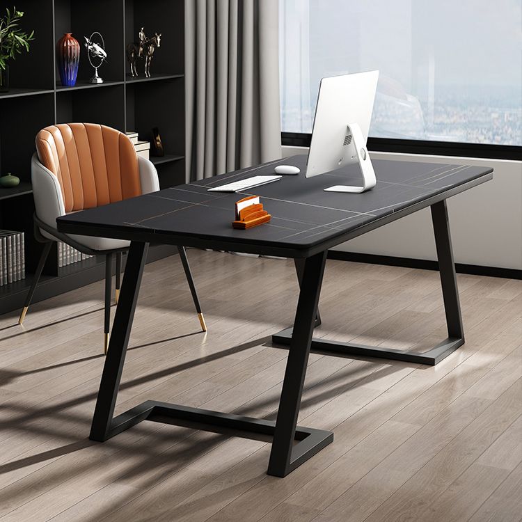 Bureau d'ordinateur rectangulaire contemporain bureau de bureau fini antique