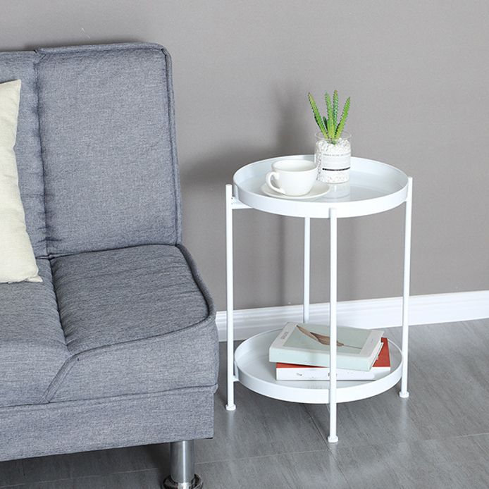 Armoire de chevet en métal Table de nuit d'accent de l'étagère inférieure pour chambre à coucher