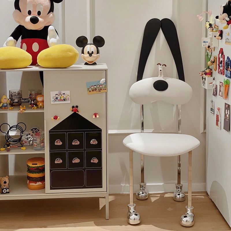 Stainless Steel Frame Armless Dining Chair Upholstered Side Chair for Home Clearhalo 'Dining Chairs' 'Dining Tables & Seating' 'dining_chair' 'furn' 'furn_dining_chair' 'Furniture' 'Kitchen & Dining Furniture' 1200x1200_dd1e8900-445f-4a84-b58c-f2162b2cf31a