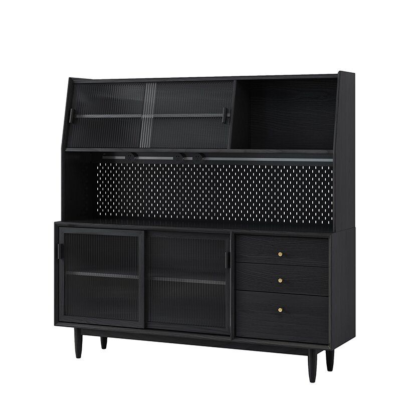 Puertas correderas contemporáneas Mesa de buffet de madera maciza con 3 cajones