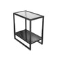 21 pulgadas H Modern Nightstand Glass Top Storage Abierto Estante de almacenamiento incluida