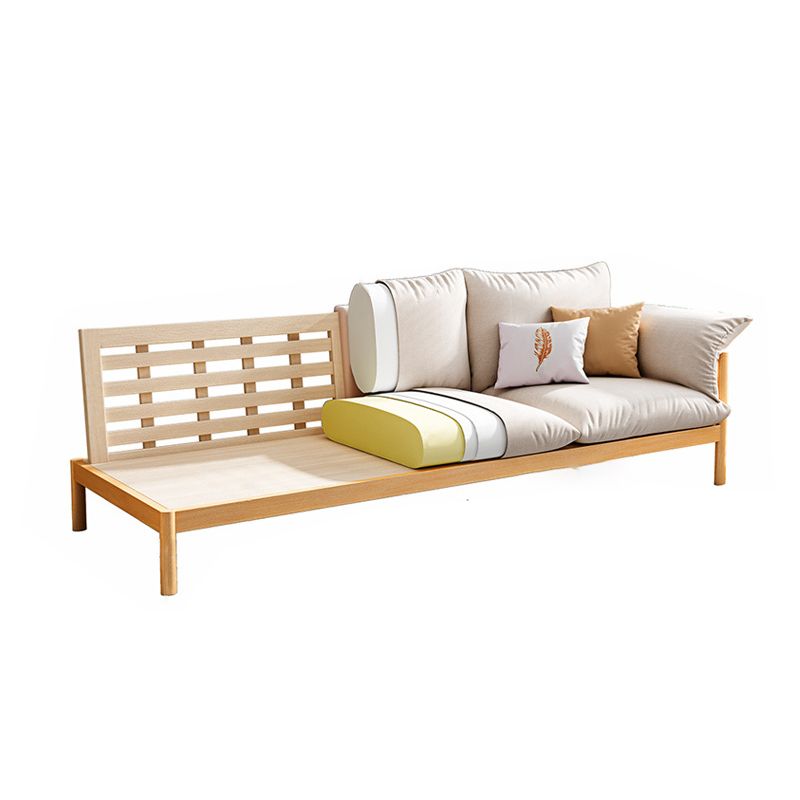 3シーター32.6 "Hアクリルウッドピロートップアームソファリビングルーム