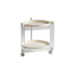 Contemporary Tray Top End Table Set Dia 25.6" 2 - Tier Side Table with Casters