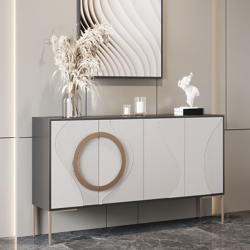 Glam Style Buffet Stand Engineered Wood Sideboard Buffet , 13.8" X 35.4" H Clearhalo 'buffet_sideboard' 'Buffets & Sideboards' 'furn' 'furn_buffet_sideboard' 'Furniture' 'Kitchen & Dining Furniture' 1200x1200_dd2223ce-7df8-426e-8797-470c89d5ee70