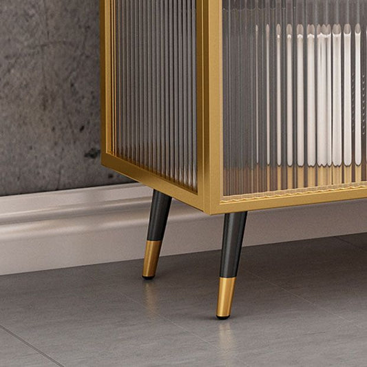 Server da pranzo glam con sideboard della cucina con gambe metalliche con porte di vetro