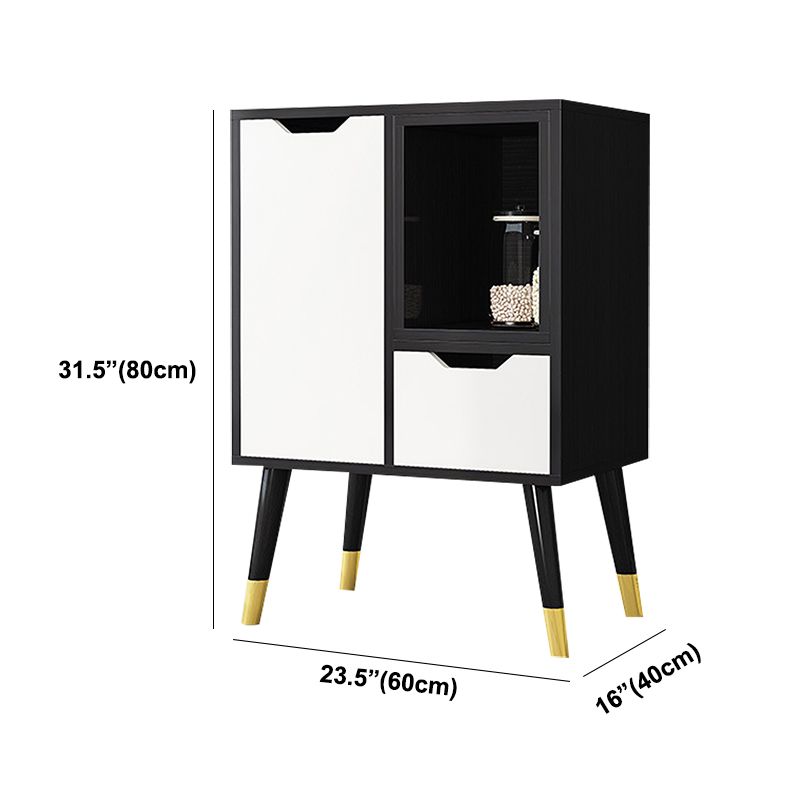 Aparador en blanco y negro apare de madera de ingeniería contemporánea para comedor