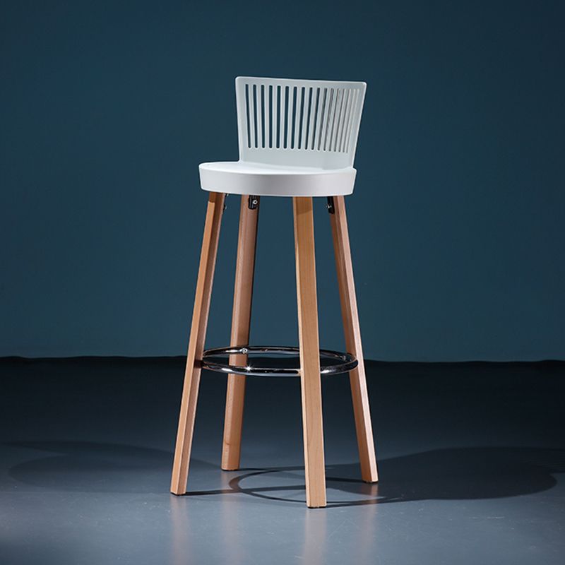 Modern Wooden Bar Stool 38" Height Backrest Armless Counter Stool with Plastic Cushion Clearhalo 'Bar Furniture' 'Bar Stools' 'bar_stools' 'furn' 'furn_bar_stools' 'Furniture' 'Kitchen & Dining Furniture' 1200x1200_dd232369-79b9-4fa3-92b9-947a1b71ae60