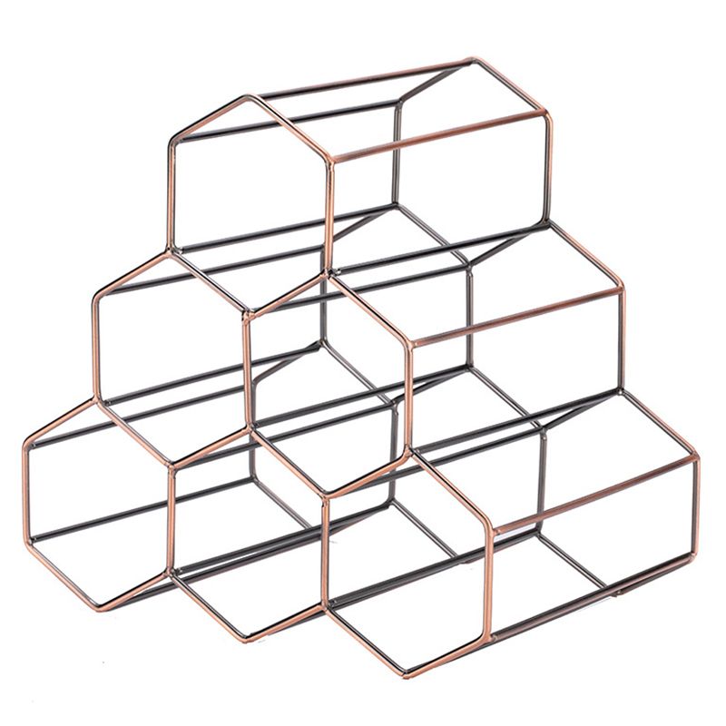 Consigne du porte-bouteille en fer contemporain Rack de bouteille de comptoir pour la cuisine