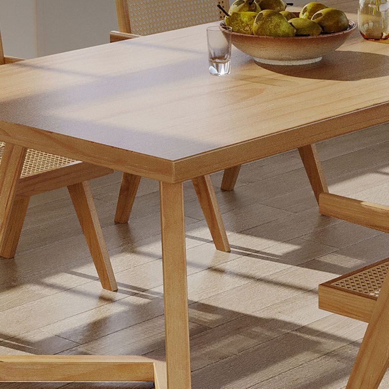 Dennenhout eettafel moderne rechthoek eettafel met sleeënbasis