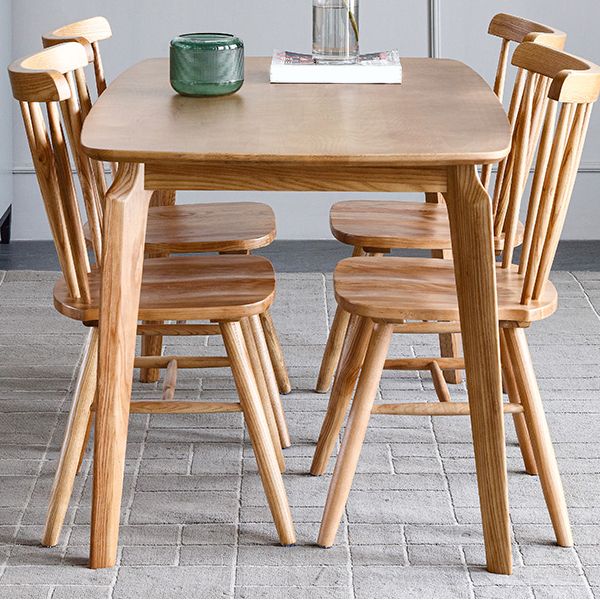 Modern Ash Wood Kitchen Table for Restaurant Rectangle Dining Table with 4 Legs Clearhalo 'Dining Tables & Seating' 'Dining Tables' 'dining_table' 'furn' 'furn_dining_table' 'Furniture' 'Kitchen & Dining Furniture' 1200x1200_dd23c8d8-b511-4ea2-acd7-ad47068990ff