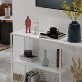 Modern Rectangle Console Accent Table Antique Finish Console Sofa Table in Metal