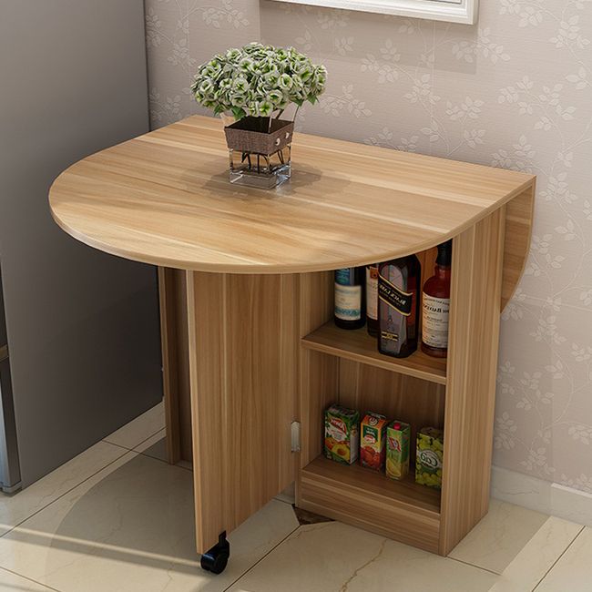 Solid Wood Mid-Century Modern Table Oval Solid Wood Top Table with Drop Leaf Clearhalo ' dining_table' 'Dining Tables & Seating' 'Dining Tables' 'furn' 'furn_dining_table' 'Furniture' 'furniture_dining_table' 'Kitchen & Dining Furniture' 'kitchen&dining_furn' 'kitchen' 'kitchen_dining_table' 1200x1200_dd26b35d-a523-42ed-b534-6e72f1606642