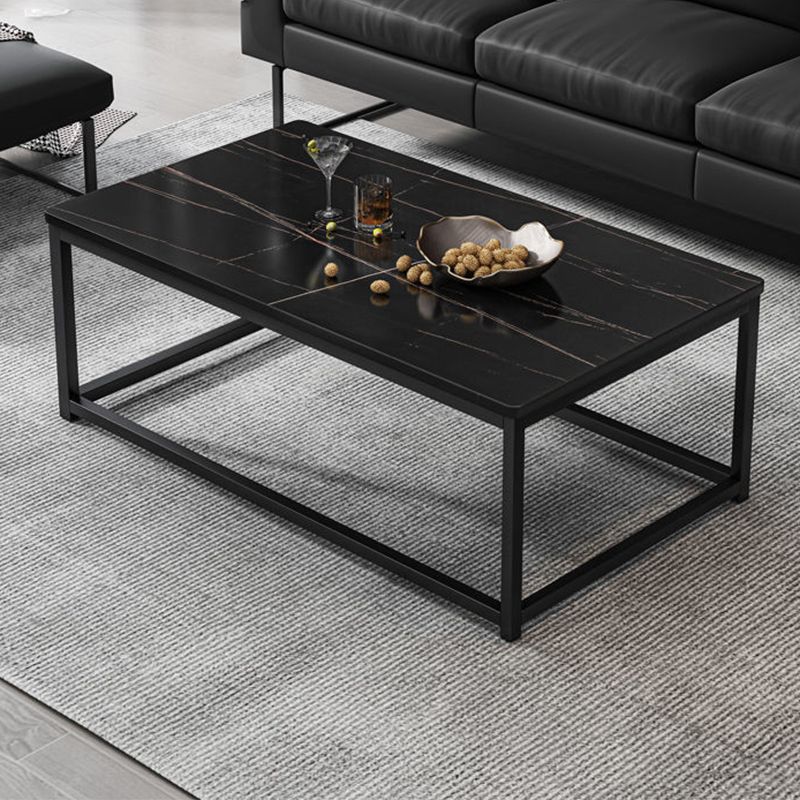 Trestle Type/frame Base Rectangular Slate Table Board Glam Style Coffee Table Clearhalo 'Coffee & Accent Tables' 'Coffee Tables' 'coffee_tables' 'furn' 'furn_coffee_tables' 'Furniture' 'Living Room Furniture' 1200x1200_dd26c0ed-de01-411e-925a-51ecf8a22b03