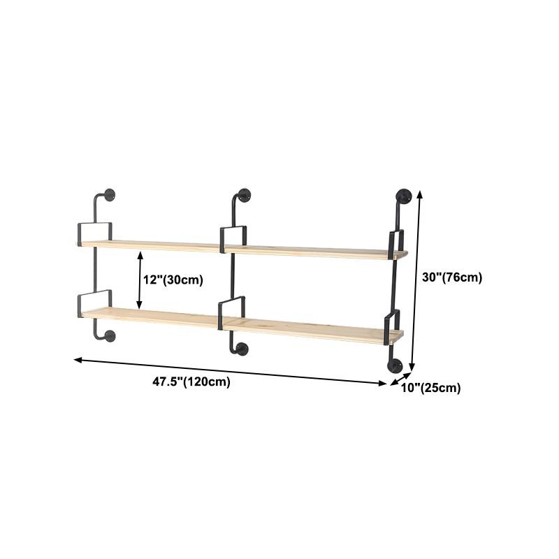 Wooden Floating Storage Bookshelf Modern Home Office Bookcase