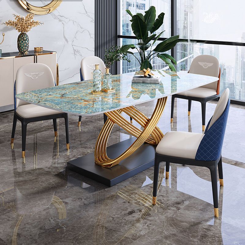 Rectangle Pedestal Luxury Dining Table Three-Color Fixed Table of Sintered Stone Clearhalo ' dining_table' 'Dining Tables & Seating' 'Dining Tables' 'furn' 'furn_dining_table' 'Furniture' 'furniture_dining_table' 'Kitchen & Dining Furniture' 'kitchen&dining_furn' 'kitchen' 'kitchen_dining_table' 1200x1200_dd278ea4-dda0-4b90-83a1-73018b37f312