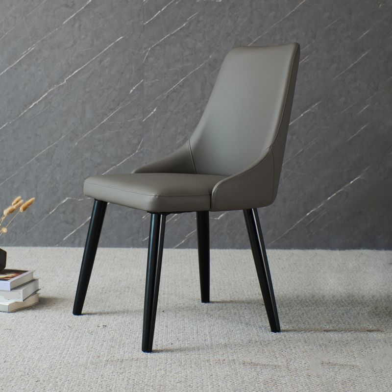 Contemporary Wood Dining Room Chairs PU Leather Dining Chairs for Home Use Clearhalo 'Dining Chairs' 'Dining Tables & Seating' 'dining_chair' 'furn' 'furn_dining_chair' 'Furniture' 'Kitchen & Dining Furniture' 1200x1200_dd27f6ca-fdac-482a-838a-f7026cc7143e