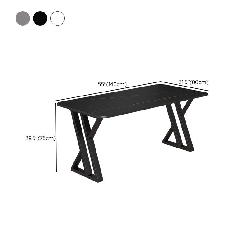 Bureau d'écriture en pierre industrielle bureau de bureau rectangulaire pour la maison