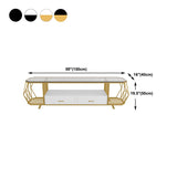 Glass Open Shelving TV Stand Luxury Style TV Cabinet with Drawers