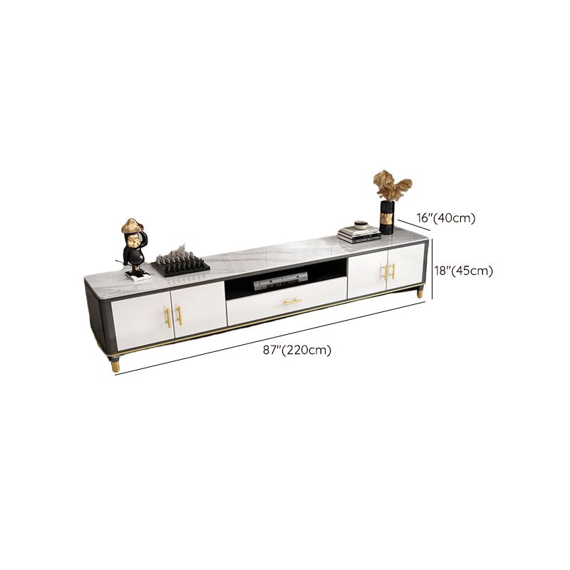 Modern Stone TV Media Stand Wooden Open Shelving 16" W TV Stand with Splayed Legs Clearhalo 'furn' 'furn_tv_stands_entertainment_centers' 'Furniture' 'Living Room Furniture' 'TV Stands & Entertainment Centers' 'TV Stands & Media Storage Furniture' 'tv_stands_entertainment_centers' 1200x1200_dd2d6329-d954-4112-bf37-d4de017688c6