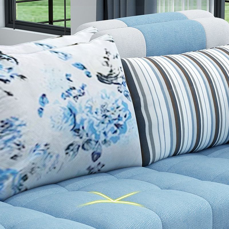 Sloped Arm Pillow Back Cushions Sofa and Chaise L-Shape Faux Leather Sectional Clearhalo 'furn' 'furn_sectionals' 'Furniture' 'furniture_sectionals' 'Living Room Furniture' 'Sectionals' 1200x1200_dd2d9d4d-d9e3-4825-8e07-492ff7ca7832