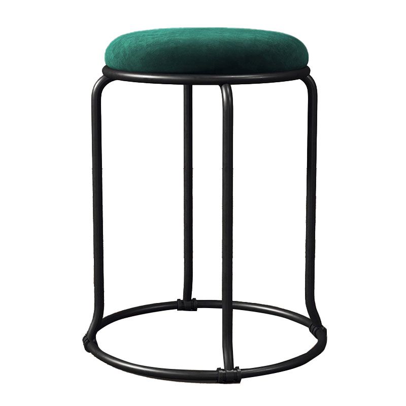 Glamour -Rundstuhl Ottoman Nase Samt Metallrahmen Kratzer Sherpa Pouf