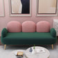 Divano verde contemporaneo con braccio quadrato e schiena stretta per l'appartamento